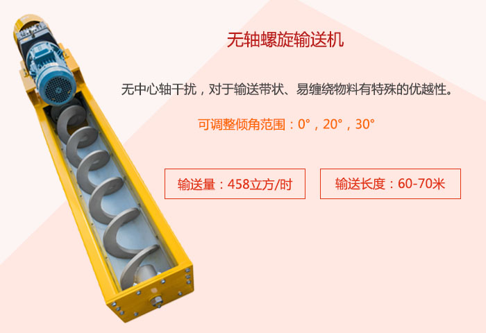 采用無軸設(shè)計，適合輸送粘性強、易堵塞的物料